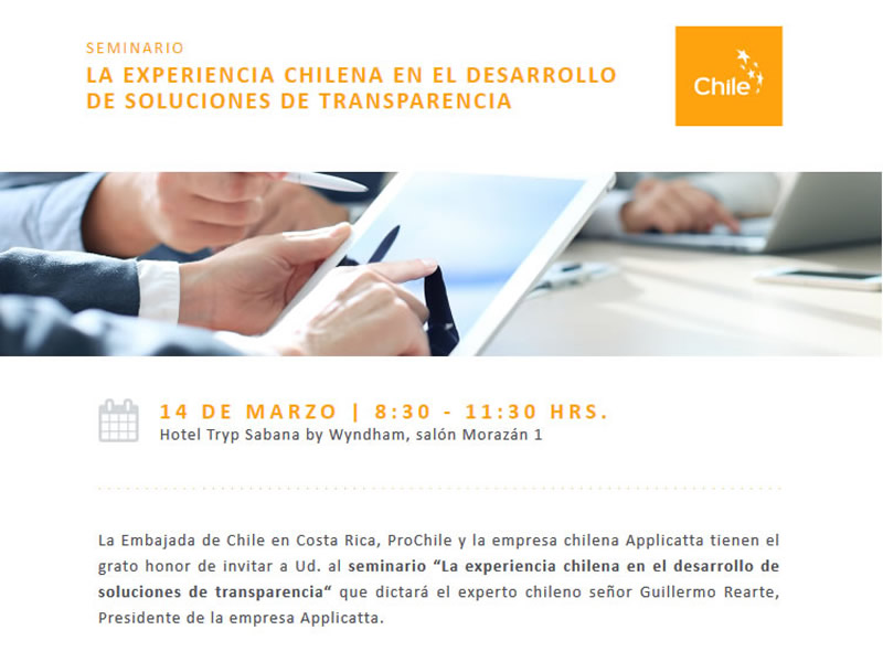 Invitación a Seminario La Experiencia Chilena en el Desarrollo de Soluciones de Transparencia